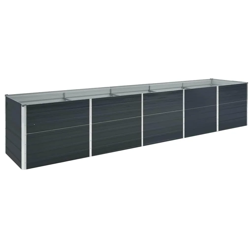 vidaXL Hochbeet Pflanzkübel Pflanzbeet Gemüsebeet Gartenbeet Frühbeet Blumenkasten Pflanzkasten Garten Verzinkter Stahl 400x80x45cm Anthrazit - Bild 1