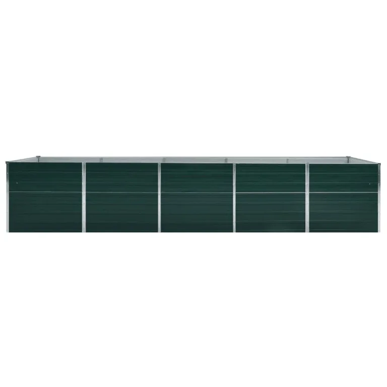 vidaXL Hochbeet Pflanzkübel Pflanzbeet Gemüsebeet Gartenbeet Frühbeet Blumenkasten Pflanzkasten Garten Verzinkter Stahl 400x80x77cm Grün – Bild 5