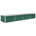 vidaXL Hochbeet Pflanzkübel Pflanzbeet Gemüsebeet Gartenbeet Frühbeet Blumenkasten Pflanzkasten Garten Verzinkter Stahl 400x80x77cm Grün - Thumbnail 9