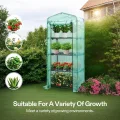 VIVOSUN Tragbares Gewächshaus 68x48x160 cm mit 4 Ebenen, Frühbeet mit Rädern, Grüne PE-Abdeckung, Pflanzenregal für Balkon, Terrasse, Kleinen Garten oder Hinterhof - Thumbnail 6
