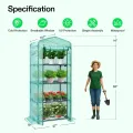 VIVOSUN Tragbares Gewächshaus 68x48x160 cm mit 4 Ebenen, Frühbeet mit Rädern, Grüne PE-Abdeckung, Pflanzenregal für Balkon, Terrasse, Kleinen Garten oder Hinterhof - Thumbnail 2