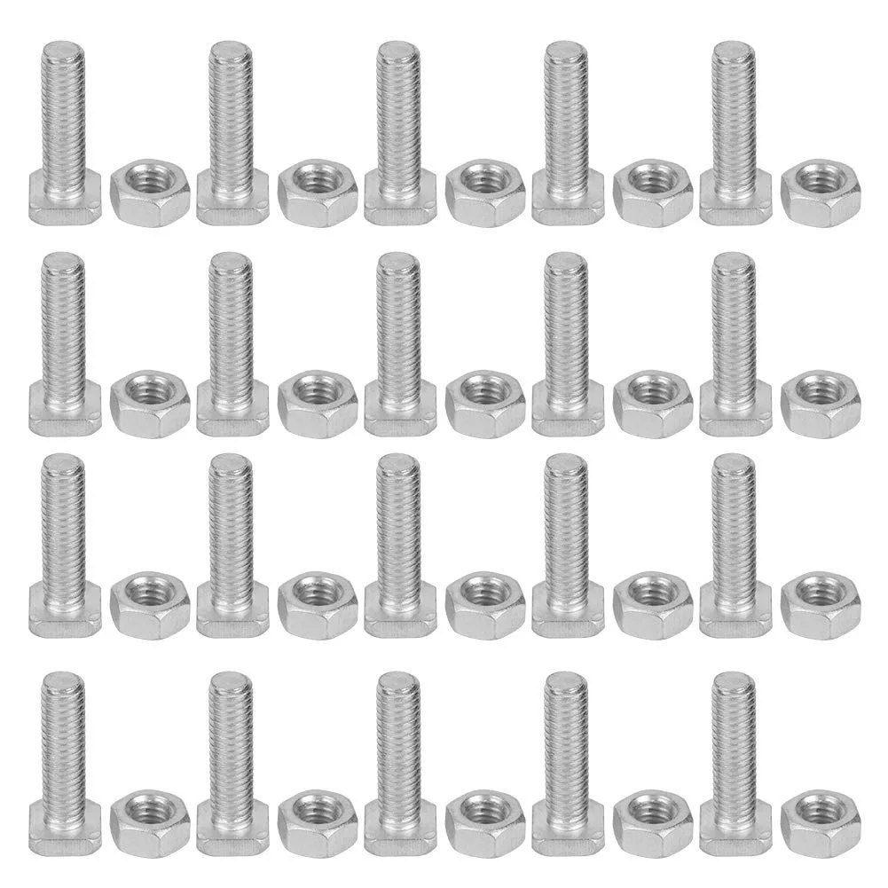 Muttern Schrauben - 20 Satz 22mm M6x22 Schrauben und M6 Mutter Aluminium Muttern & Schrauben Set Werkzeugzubehör für Gewächshaus - Bild 1