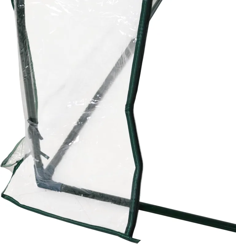 Outsunny Gewächshaus mit Rollfenster winterfest Foliengewächshaus aus Stahl wasserabweisend Treibhaus für Balkon Garten Tomatenhaus mit UV schutz 250x100x80cm Tomatengewächshaus für Gemüse Transparent – Bild 10