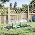 Outsunny Gewächshaus mit Rollfenster winterfest Foliengewächshaus aus Stahl wasserabweisend Treibhaus für Balkon Garten Tomatenhaus mit UV schutz 250x100x80cm Tomatengewächshaus für Gemüse Transparent - Thumbnail 3
