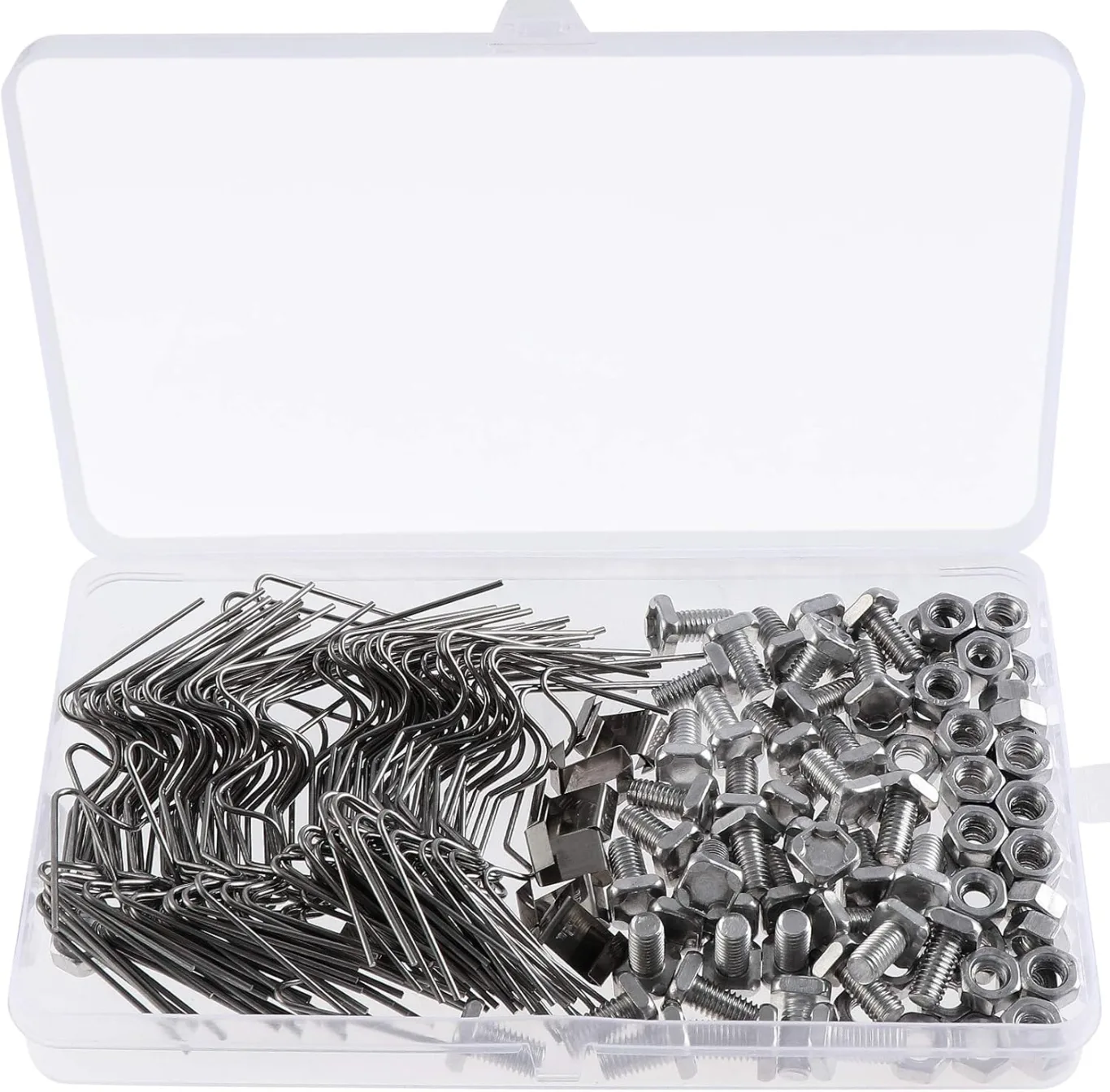 Color 230-teiliges Gewächshaus-Reparaturset, 80 Verglasungsclips mit Drahtklammern, 50 Aluminium-Gewächshausmuttern und 50 Aluminiumschrauben für Aluminium-Gewächshaus, 50 Z-Klemmen in Silber - Bild 1