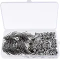 Color 230-teiliges Gewächshaus-Reparaturset, 80 Verglasungsclips mit Drahtklammern, 50 Aluminium-Gewächshausmuttern und 50 Aluminiumschrauben für Aluminium-Gewächshaus, 50 Z-Klemmen in Silber - Thumbnail 1