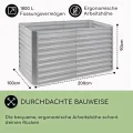 blumfeldt Hochbeet aus Metall, Wetterfestes Stahl-Hochbeet für Balkon & Garten, Rostfreies Hochbeet Verzinkt, Freistehende Hochbeete 200x90x100 cm, 1800L Pflanzkübel Groß für Blumen, Obst, Gemüse - Thumbnail 5
