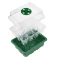 Anzuchtkasten Set, 12 Stück 144 Zellen, Mini Gewächshaus mit Deckel & Belüftung, 3,7 x 3,7 x 5,5 cm, für Sämling Pflanze, Kräuter, Gemüse & Blumen, mit 20 Pflanzetiketten, Locher & Pikierhilfe - Thumbnail 3