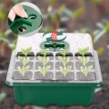 Anzuchtkasten Set, 12 Stück 144 Zellen, Mini Gewächshaus mit Deckel & Belüftung, 3,7 x 3,7 x 5,5 cm, für Sämling Pflanze, Kräuter, Gemüse & Blumen, mit 20 Pflanzetiketten, Locher & Pikierhilfe - Thumbnail 5
