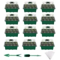 Anzuchtkasten Set, 12 Stück 144 Zellen, Mini Gewächshaus mit Deckel & Belüftung, 3,7 x 3,7 x 5,5 cm, für Sämling Pflanze, Kräuter, Gemüse & Blumen, mit 20 Pflanzetiketten, Locher & Pikierhilfe - Thumbnail 8