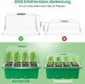Bonviee Mini Gewächshaus Anzucht, 5 Stück Zimmergewächshaus Anzuchtkasten mit Licht, Treibhaus Anzuchtschale mit Hoher Deckel, Setzling Starter Tabletts,Anzuchtset,für Sämling Pflanze, Grün - Thumbnail 3