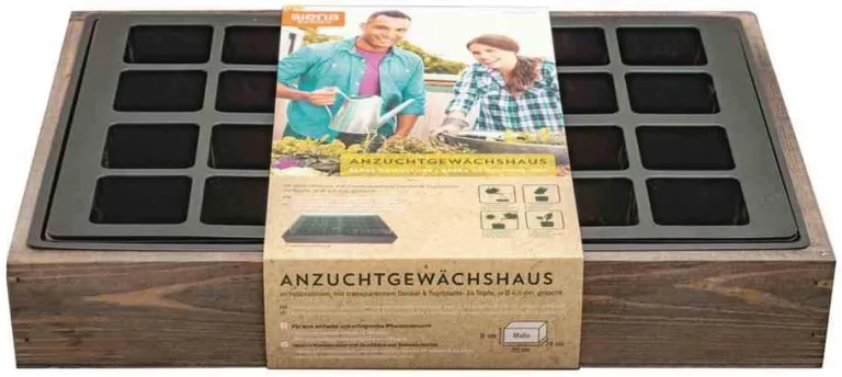 Siena Garden Anzuchtvollholzkiste mit 24er Topfplatte 35x24x6 cm – Bild 1