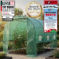 BRAST Gewächshaus Foliengewächshaus mit Stahlfundament | 2x3m - 3x8m | inkl. Erdanker Unkrautvlies & aufrollbare Seitenwände mit Moskitonetz | UV-stabilisierte Gitterschutzfolie 200g/m² | 200x300cm - Thumbnail 2