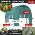 BRAST Gewächshaus Foliengewächshaus mit Stahlfundament | 2x3m - 3x8m | inkl. Erdanker Unkrautvlies & aufrollbare Seitenwände mit Moskitonetz | UV-stabilisierte Gitterschutzfolie 200g/m² | 200x300cm - Thumbnail 3