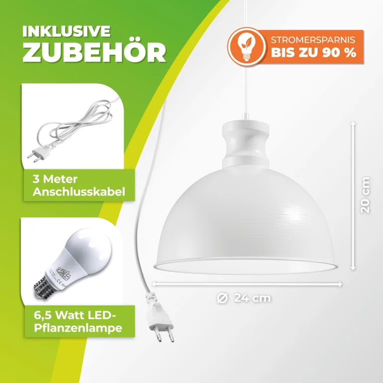 Bio Green Pflanzenleuchte FLORABOOSTER 500 - Weiß | LED Vollspektrum | Maximales Wachstum | Gewächshauslampe | Grow Light für Gemüse- & Zimmerpflanzen – Bild 5