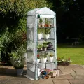 Bramble - Premium Garten Foliengewächshaus für Balkon & Terrasse mit 5 Regalen, Stahlrahmen & Verstärkter PVC-Abdeckung - Stabil & Einfach zu Montieren - 193x69x49cm Weiß - Thumbnail 2