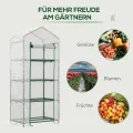 Outsunny Gewächshaus mit Regale, winterfestes Foliengewächshaus aus Stahl, Treibhaus für Balkon, Garten, Tomatenhaus 70x50x160cm, Tomatengewächshaus für Gemüse, Blumen, Pflanzen, Weiß - Thumbnail 6