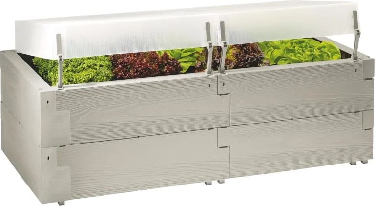 JUWEL Pflanzkasten Timber (Hochbeet für Balkon und Terrasse, mit wasserdichter Pflanzwanne, 130x60x40 cm, einfacher Aufbau durch Stecksystem, inkl. Ablaufschlauch, Pflanzbereich 20 cm hoch) 20469 – Bild 8