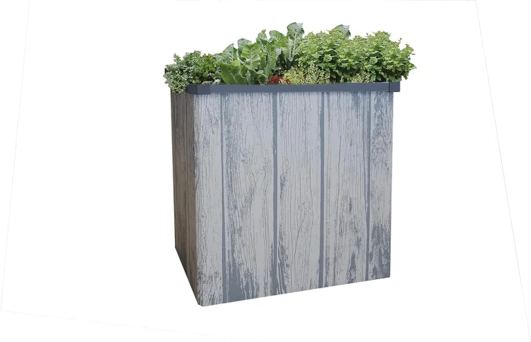 JUWEL Pflanzkasten Timber (Hochbeet für Balkon und Terrasse, mit wasserdichter Pflanzwanne, 130x60x40 cm, einfacher Aufbau durch Stecksystem, inkl. Ablaufschlauch, Pflanzbereich 20 cm hoch) 20469 – Bild 9