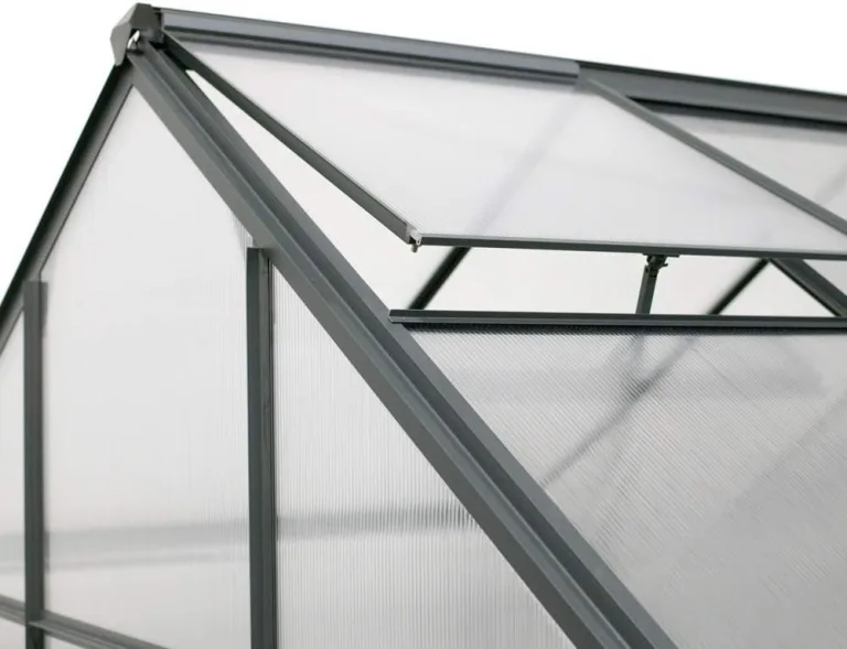 Westmann Gewächshaus Flora 610 Aluminium | 312x192x201 cm | Anthrazit | Pflanzhaus & Treibhaus zum ganzjährigen Anbau von Gemüse & Obst – Bild 7