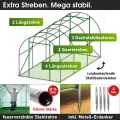 BRAST Gewächshaus Foliengewächshaus mit Stahlfundament | 2x3m - 3x8m | inkl. Erdanker Unkrautvlies & 6 Aufrollbare Fenster mit Moskitonetz | UV-stabilisierte Gitterschutzfolie 200g/m² | 200x300cm - Thumbnail 5