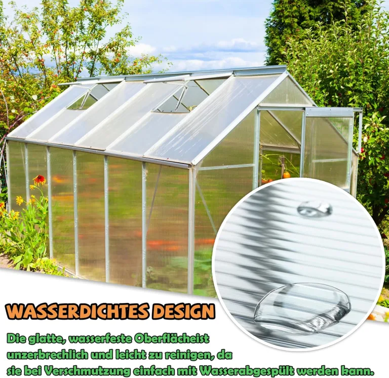 Froadp 14pcs Gewächshausplatten Zuschneidbar Stegplatten UV-Beständigen Polycarbonat Hohlkammerplatten 605x1210x4mm Polycarbonatplatten Transparente Doppelstegplatten für Garten Gewächshäuser – Bild 5