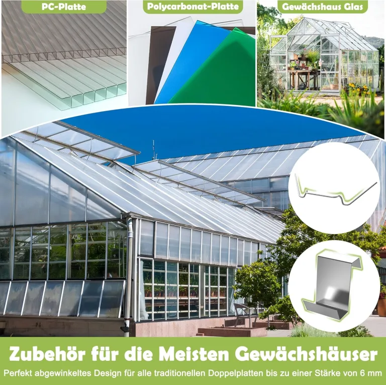 Froadp 14pcs Gewächshausplatten Zuschneidbar Stegplatten UV-Beständigen Polycarbonat Hohlkammerplatten 605x1210x4mm Polycarbonatplatten Transparente Doppelstegplatten für Garten Gewächshäuser – Bild 8