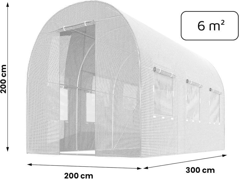Ersatzfolie für Folientunnel Gartentunnel Gewächshaus Verschiedene Größen PLONOS (2 x 3 m) – Bild 5