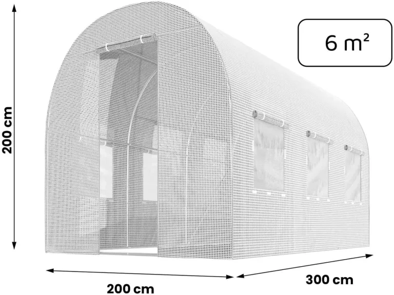 Ersatzfolie für Folientunnel Gartentunnel Gewächshaus Verschiedene Größen PLONOS (2 x 3 m) – Bild 3