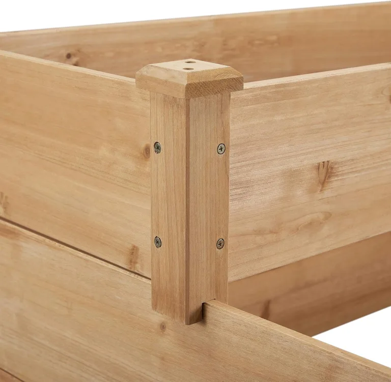 Yaheetech stapelbares Hochbeet 3 Etagen Blumentreppe Stufenbeet Garten Beete Pflanzenbeet Holz Frühbeet für Gemüse, Kräuter, Blumen, 3-stufig, Hellbraun – Bild 6