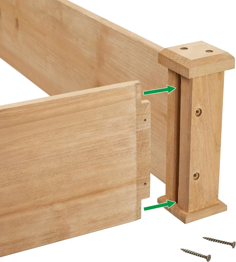 Yaheetech stapelbares Hochbeet 3 Etagen Blumentreppe Stufenbeet Garten Beete Pflanzenbeet Holz Frühbeet für Gemüse, Kräuter, Blumen, 3-stufig, Hellbraun – Bild 9