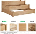 Yaheetech 3 stufiges Hochbeet Holz Balkon Garten Kräuterbeet Frühbeet Gartenbeet Pflanzenbeet Stufenbeet Blumentreppe stapelbar, 120 x 120 x 56 cm - Thumbnail 7