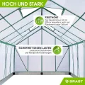 BRAST Gewächshaus Aluminium mit Fundament | 42 Modelle | 130x190x195cm - 490x250x235cm | TÜV geprüft | 6mm Hohlkammerplatten | rostfrei wetterfest temperaturbeständig | 490x250x235cm Grün - Thumbnail 7