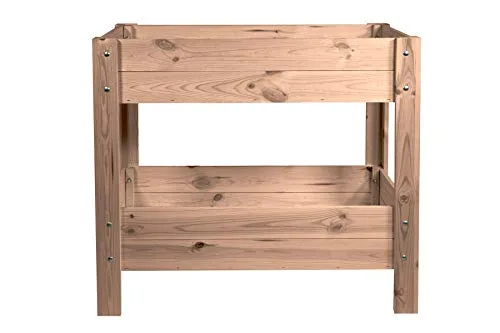 mgc24 Hochbeet Kiefernholz Dunkelbraun, 80 x 37,6 x 78cm mit 2 Etagen | Stehender Pflanzkasten aus Holz, Für Garten/Terrasse/Balkon, vielseitig nutzbar, robust & stabil, einfache Montage – Bild 10