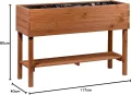 dobar® 58130FSCe Großes Hochbeet XXL mit Ablagefläche | Erhöhtes Gemüsebeet Massivholz | Kräuterbeet Wetterfest | Pflanzkasten für Balkon/Garten/Terrasse | 117 x 40 x 80 cm | Braun - Thumbnail 7