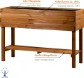 dobar® 58130FSCe Großes Hochbeet XXL mit Ablagefläche | Erhöhtes Gemüsebeet Massivholz | Kräuterbeet Wetterfest | Pflanzkasten für Balkon/Garten/Terrasse | 117 x 40 x 80 cm | Braun - Thumbnail 3
