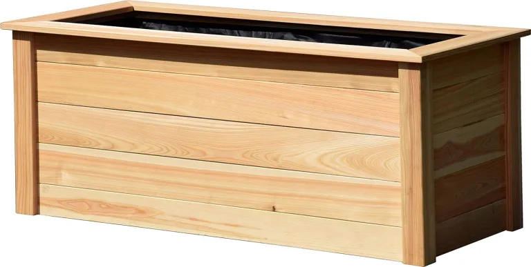 dobar® 58280FSCe Eck-Hochbeet Douglasie | Gartenbeet Massivholz | Platzsparendes Kräuterbeet | Blumenbeet aus Massivholz | Salatbeet für Garten/Terrasse/Balkon | 78 x 78 x 73 cm | Natur – Bild 5