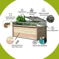 Hochbeet aus Regionaler Gebirgslärche Mit Frühbeetaufsatz und Automatischem Fensteröffner - 206x92x80 cm Made in Austria - Holz, für Garten, Mit Abdeckung - Thumbnail 3