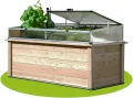 Hochbeet aus Regionaler Gebirgslärche Mit Frühbeetaufsatz und Automatischem Fensteröffner - 206x92x80 cm Made in Austria - Holz, für Garten, Mit Abdeckung - Thumbnail 1