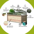 4betterdays.com Hochbeet aus Massivholz regionaler Gebirgslärche - inkl. Noppenfolie und Wühlmausgitter - Made in Austria - inkl. Frühbeetaufsatz & automatischem Fensteröffner - 125x92x80cm - Thumbnail 2