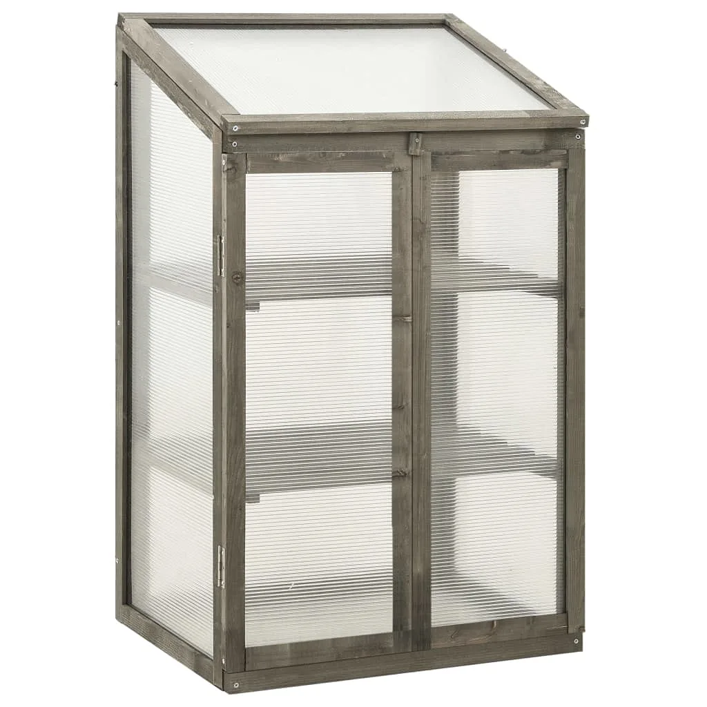 vidaXL Tannenholz Gewächshaus Anzuchthaus Frühbeet Schrank Balkon Garten Frühbeetschrank Aufzuchtschrank Pflanzenhaus Treibhaus 60x45x100cm - Bild 1