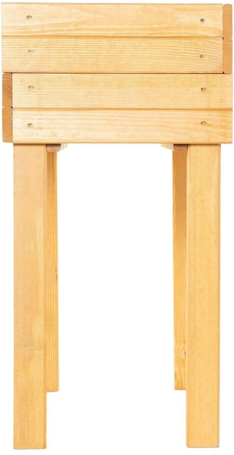 BooGardi Hochbeet Holz mit Vlies · 4 Farben · Hellbraun · Pflanzkasten rückenschonend · Blumenkasten · Kräuterbeet Gemüsebeet für Balkon Terrasse – Bild 5