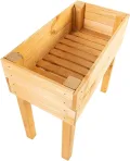 BooGardi Hochbeet Holz mit Vlies · 4 Farben · Hellbraun · Pflanzkasten rückenschonend · Blumenkasten · Kräuterbeet Gemüsebeet für Balkon Terrasse - Thumbnail 4
