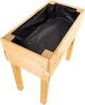 BooGardi Hochbeet Holz mit Vlies · 4 Farben · Hellbraun · Pflanzkasten rückenschonend · Blumenkasten · Kräuterbeet Gemüsebeet für Balkon Terrasse - Thumbnail 1