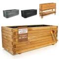 BooGardi Hochbeete Balkon mit Vlies · Hochbeet Holz in 10 Größen · 120 cm lang naturbraun · Hochbeete für Garten, Balkon & Terrasse · Pflanzkübel groß außen rechteckig XXL - Thumbnail 9