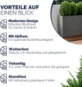 Casaria® Blumenkasten 3 Innentöpfe Polyrattan Herausnehmbar Wasserablauf Outdoor Rechteckig Pflanzkasten Blumentopf Hochbeet Pflanzkübel Grau - Thumbnail 8