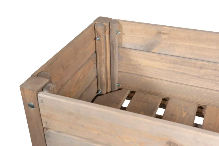 mgc24 Hochbeet Massiv S - Kiefernholz Braun rechteckig für Garten/Terrasse/Balkon - 79 x 40 x 78 cm – Bild 2