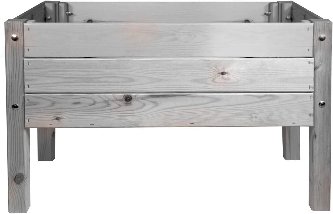 mgc24 Hochbeet Massiv für Kinder - Kiefernholz Grau rechteckig für Garten/Terrasse/Balkon - 79 x 40 x 50 cm - Bild 1