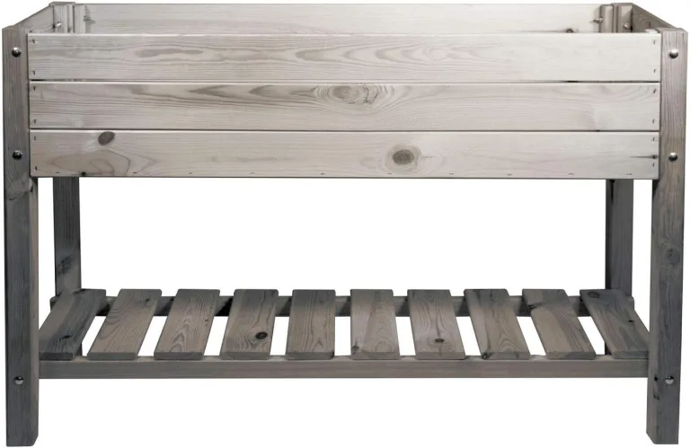 mgc24 Hochbeet Massiv für Kinder - Kiefernholz Grau rechteckig für Garten/Terrasse/Balkon - 79 x 40 x 50 cm – Bild 5