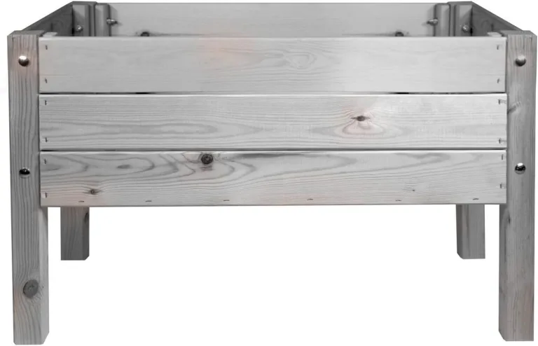 mgc24 Hochbeet Massiv für Kinder - Kiefernholz Grau rechteckig für Garten/Terrasse/Balkon - 79 x 40 x 50 cm – Bild 1